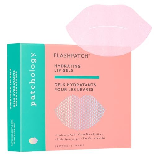 Patchology FlashPatch Hydrating Lip Mask Gels with Hyaluronic Acid, Green Tea & Peptides – Ultra Moisturizing Lip Treatment for Dry Lips (5 Count) - görsel 2