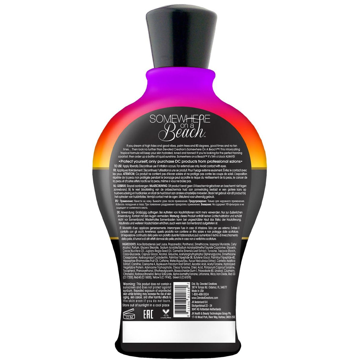 Devoted Creations Somewhere on a Beach Indoor Outdoor Instant Dark Tanning Lotion - 12.2 oz Avelisse