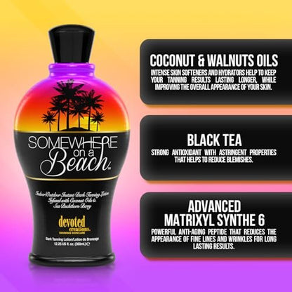 Devoted Creations Somewhere on a Beach Indoor Outdoor Instant Dark Tanning Lotion - 12.2 oz Avelisse