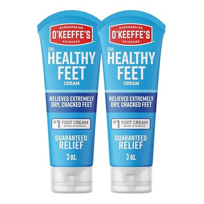 O'Keeffe's for Healthy Feet Foot Cream - 3 oz Tube (2 Pack) - Guaranteed Relief for Extremely Cracked, Dry Feet