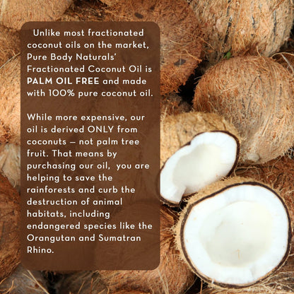 Pure Body Naturals Organic Fractionated Coconut Oil for Skin and Hair - 4 fl oz Liquid Carrier Oil