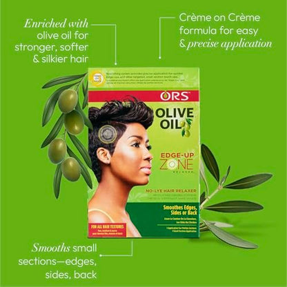 ORS Olive Oil Zone Relaxer Kit - 3 Piece Set for Silky Straight Hair