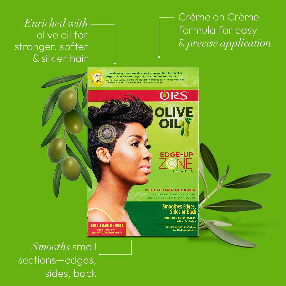 ORS Olive Oil Zone Relaxer Kit - 3 Piece Set for Silky Straight Hair - görsel 3