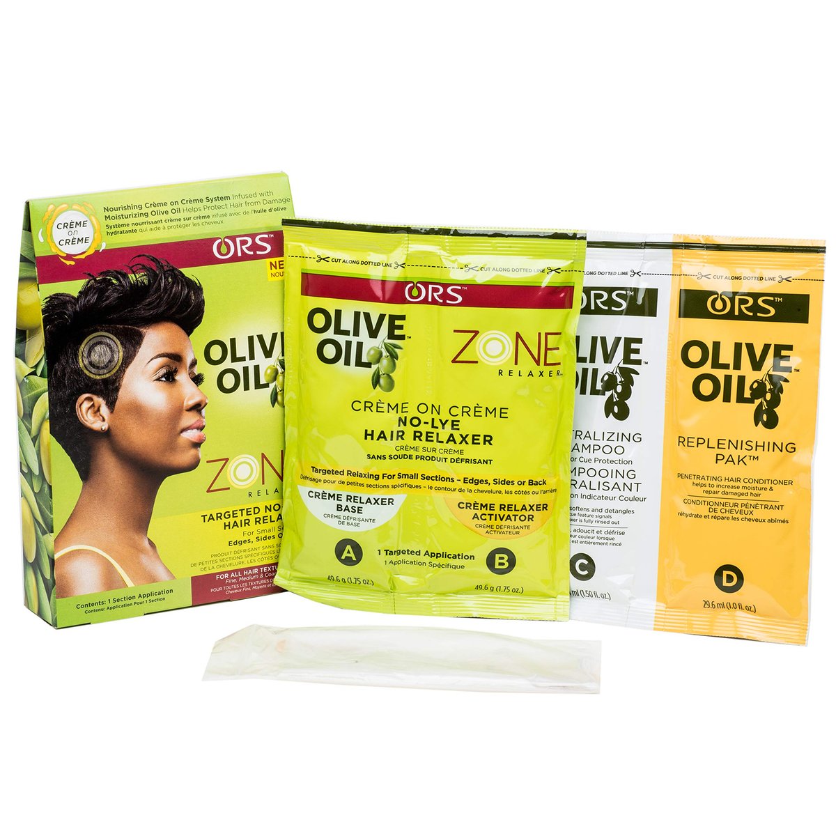 ORS Olive Oil Zone Relaxer Kit - 3 Piece Set for Silky Straight Hair - görsel 9
