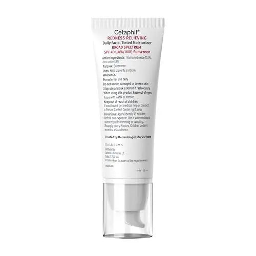 Cetaphil Redness Relieving Daily Facial Moisturizer SPF 40, 1.7 fl oz - Tinted Sunscreen for Redness-Prone Skin Avelisse