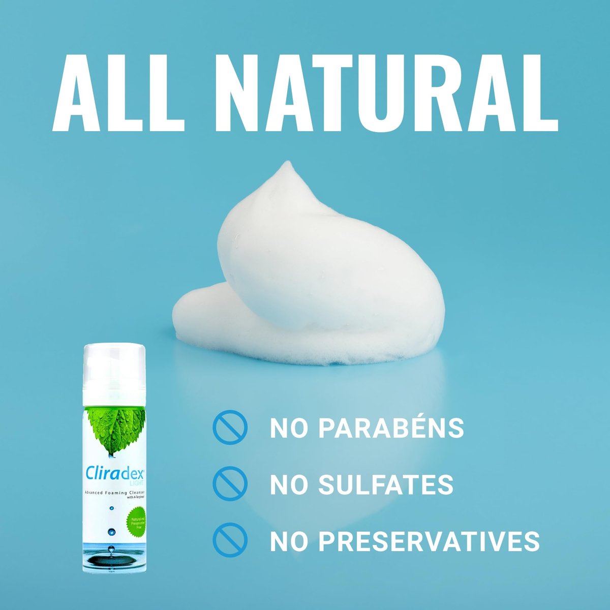 Cliradex Foam - Gentle Eyelid Cleanser & Eyelash Conditioner - 1.5 oz 4-Terpineol Formula - Daily Facial Cleanser for Eyelid Hygiene Avelisse