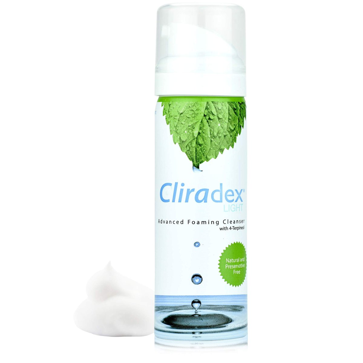 Cliradex Foam - Gentle Eyelid Cleanser & Eyelash Conditioner - 1.5 oz 4-Terpineol Formula - Daily Facial Cleanser for Eyelid Hygiene Avelisse