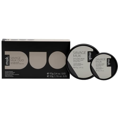 MUK Styling Duo Savage - Strong Hold Clay for Men, 2.58 oz (Pack of 2) - görsel 2