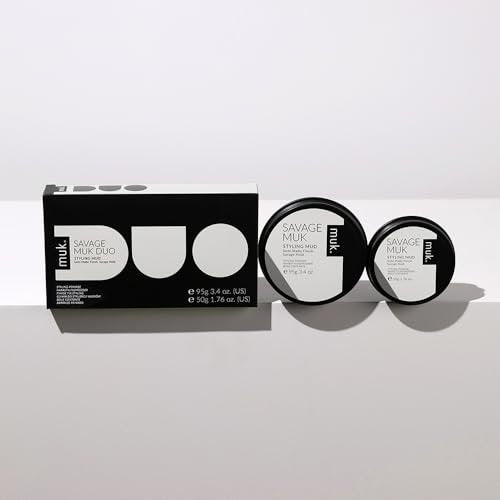 MUK Styling Duo Savage - Strong Hold Clay for Men, 2.58 oz (Pack of 2) - görsel 6
