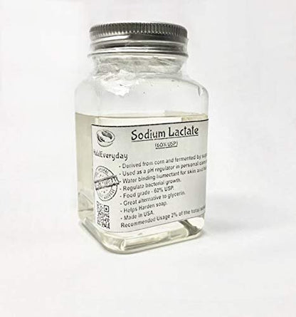 Sodium Lactate pH Regulator & Preservative Booster for Cosmetics – 4 oz