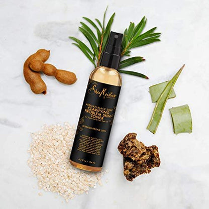 SheaMoisture African Black Soap Clarifying Toner with Tea Tree Oil for Problem Skin, 4.4 oz