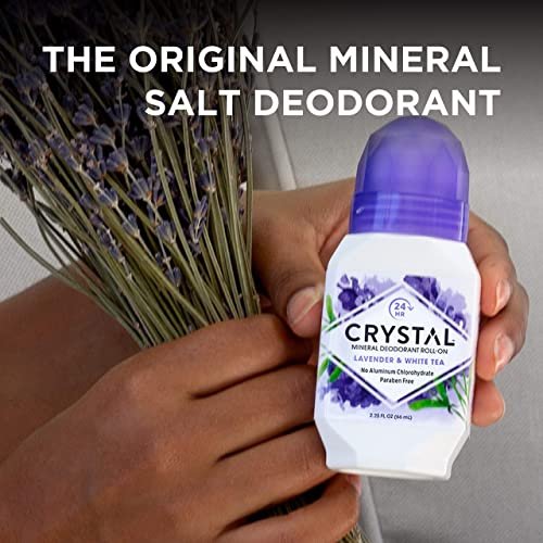 Crystal Essence Lavender & White Tea Mineral Deodorant Roll-On – Aluminum Free, Paraben Free, Certified Cruelty Free & Vegan – 24 Hour Odor Protection, 3-Pack (2.25 Fl Oz Each) - görsel 12