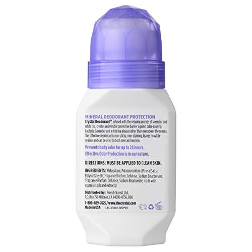 Crystal Essence Lavender & White Tea Mineral Deodorant Roll-On – Aluminum Free, Paraben Free, Certified Cruelty Free & Vegan – 24 Hour Odor Protection, 3-Pack (2.25 Fl Oz Each) - görsel 4
