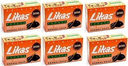Likas Papaya Soap 6-Pack – Natural Skin Whitening & Brightening Soap Avelisse