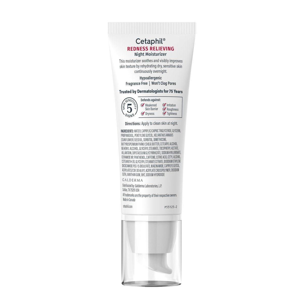 Cetaphil Redness Relieving Night Moisturizer for Face – 1.7 fl oz, Hypoallergenic & Fragrance Free Night Cream for Dry, Redness-Prone Skin Avelisse