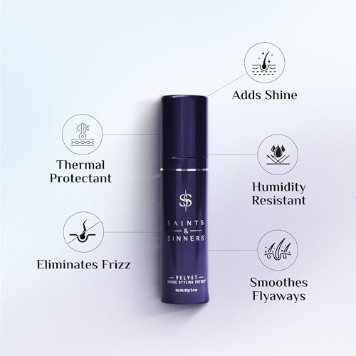 Saints & Sinners Velvet Divine Hair Styling Potion - Thermal Protectant, Anti-Frizz Cream, Moisturizing for Dry Hair (3.4 oz) Avelisse