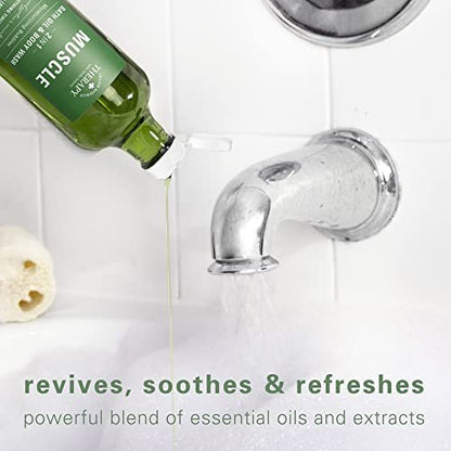 Village Naturals Therapy Muscle Foaming Bath Oil & Body Wash, 16 oz (Pack of 2) – Soothe Aches & Relax Muscles with Natural Ingredients