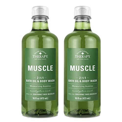 Village Naturals Therapy Muscle Foaming Bath Oil & Body Wash, 16 oz (Pack of 2) – Soothe Aches & Relax Muscles with Natural Ingredients - görsel 1