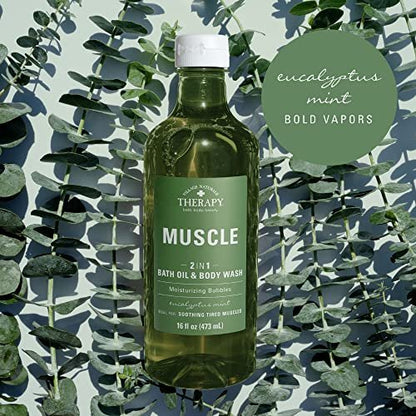 Village Naturals Therapy Muscle Foaming Bath Oil & Body Wash, 16 oz (Pack of 2) – Soothe Aches & Relax Muscles with Natural Ingredients
