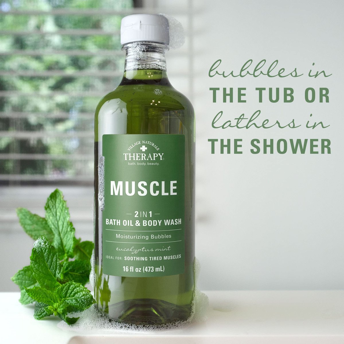 Village Naturals Therapy Muscle Foaming Bath Oil & Body Wash, 16 oz (Pack of 2) – Soothe Aches & Relax Muscles with Natural Ingredients - görsel 14