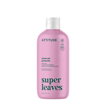 ATTITUDE Body Wash – EWG Verified, Plant & Mineral-Based Shower Gel, Coconut & Wild Berries, 16 Fl Oz