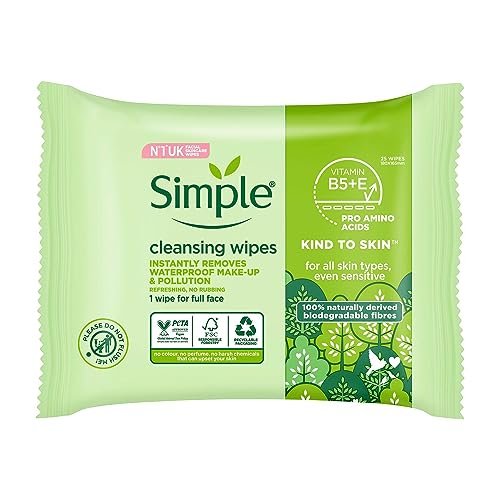 Simple Kind To Skin 25 Cleansing Facial Wipes (3 Pack) – Gentle, Hypoallergenic & Dermatologist Tested - görsel 8