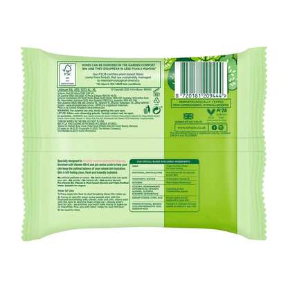 Simple Kind To Skin 25 Cleansing Facial Wipes (3 Pack) – Gentle, Hypoallergenic & Dermatologist Tested