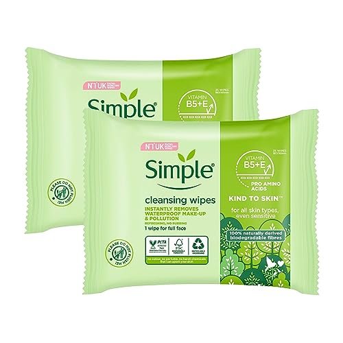 Simple Kind To Skin 25 Cleansing Facial Wipes (3 Pack) – Gentle, Hypoallergenic & Dermatologist Tested - görsel 2