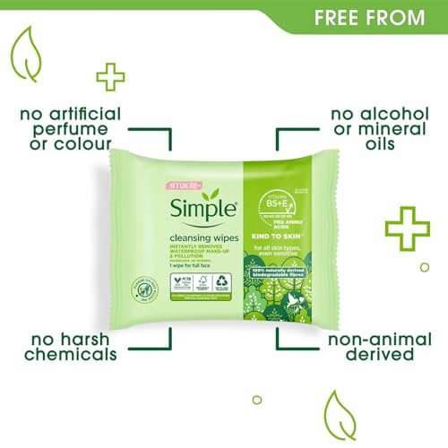 Simple Kind To Skin 25 Cleansing Facial Wipes (3 Pack) – Gentle, Hypoallergenic & Dermatologist Tested - görsel 14
