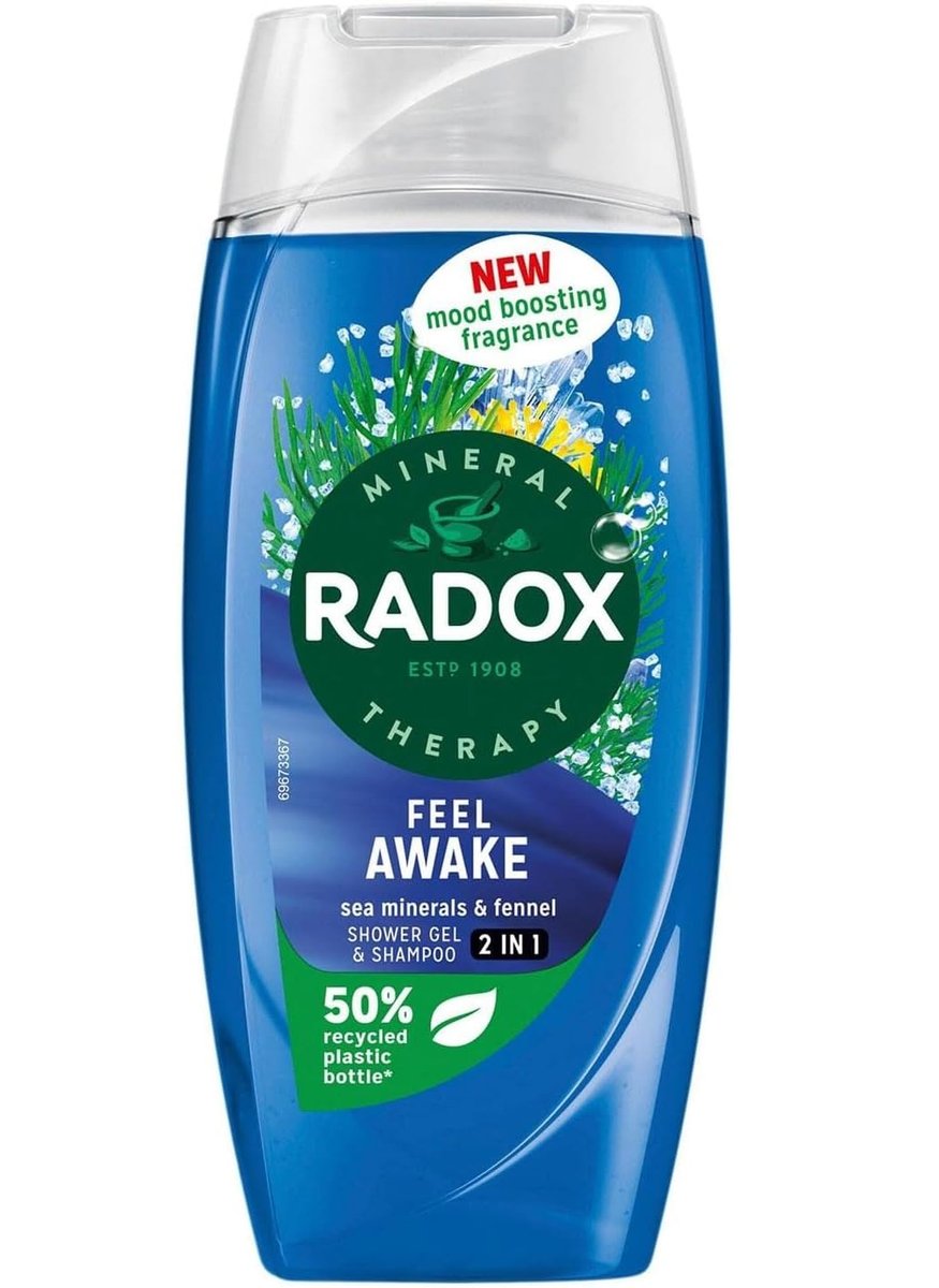Radox Feel Awake for Men 2 in 1 Shower & Shampoo - 225ml Invigorating Body Wash and Hair Cleaner - görsel 1