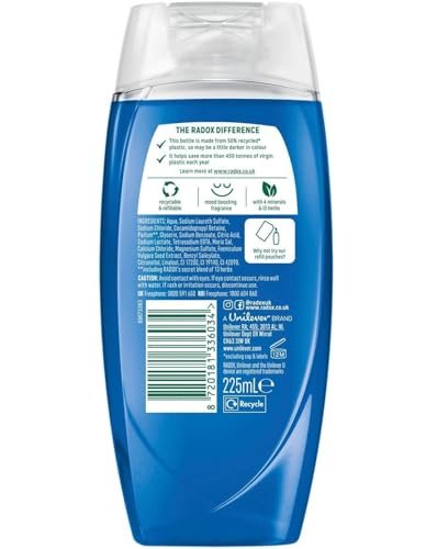 Radox Feel Awake for Men 2 in 1 Shower & Shampoo - 225ml Invigorating Body Wash and Hair Cleaner
