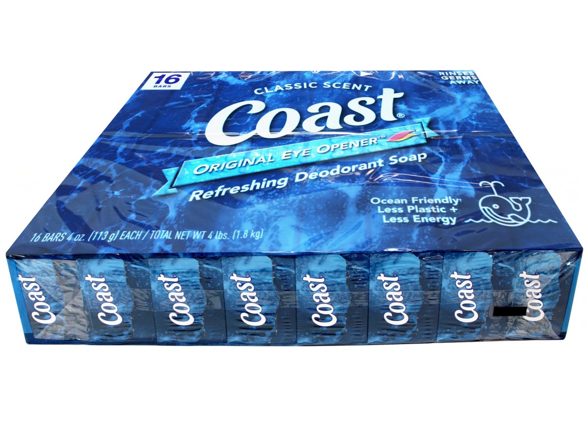 Coast Deodorant Soap Bars 4 oz, 16 Pack - Long-Lasting Freshness & Odor Protection - görsel 3