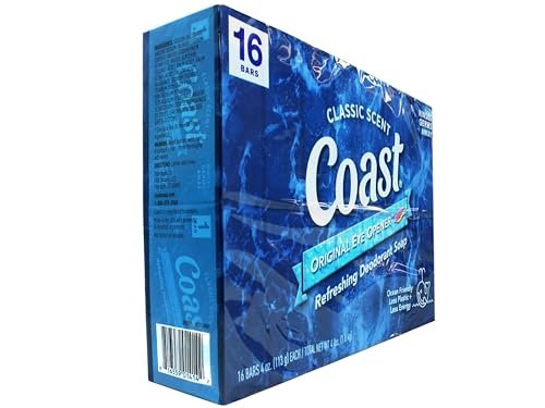 Coast Deodorant Soap Bars 4 oz, 16 Pack - Long-Lasting Freshness & Odor Protection - görsel 6