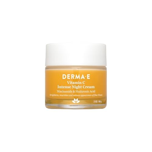 DERMA-E Vitamin C Intense Night Cream - Brightening & Hydrating Overnight Face Moisturizer for Youthful Radiance (2 oz) - görsel 1