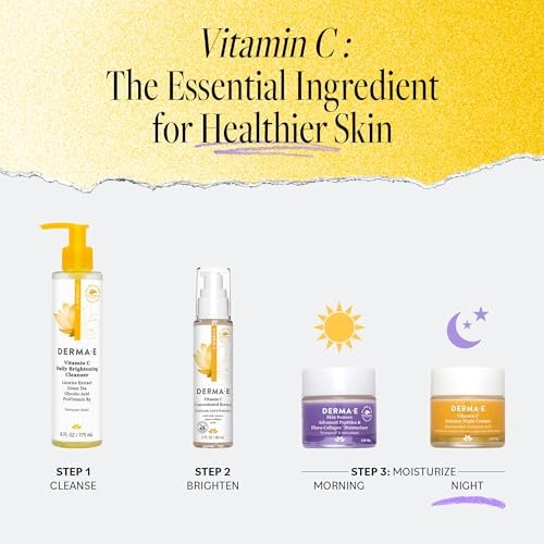 DERMA-E Vitamin C Intense Night Cream - Brightening & Hydrating Overnight Face Moisturizer for Youthful Radiance (2 oz) - görsel 11