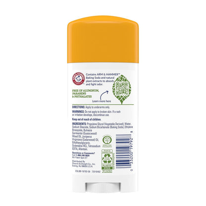 Arm & Hammer Essentials Unscented Deodorant with Natural Deodorizers, 2.5 oz (Pack of 2)