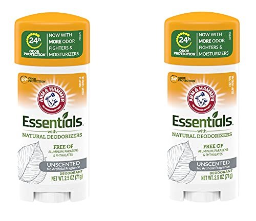 Arm & Hammer Essentials Unscented Deodorant with Natural Deodorizers, 2.5 oz (Pack of 2) - görsel 1