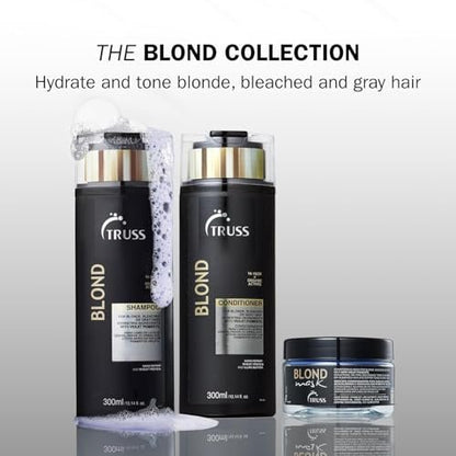 TRUSS Purple Shampoo & Toner for Blonde Hair - Blond Shampoo for Bleached, Gray, Highlighted & Brassy Hair - Restore Strength, Shine & Elasticity - Hydrating Daily Color Protection (10.14 Fl Oz) Avelisse