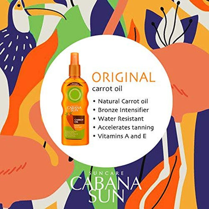 Cabana Sun Original Carrot Oil Accelerates Tanning 200ml (6.8 Fl Oz) Avelisse
