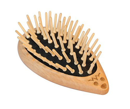 Redecker Waxed Beechwood Hedgehog-Shaped Hairbrush with Maple Pins - 3-7/8 Inches
