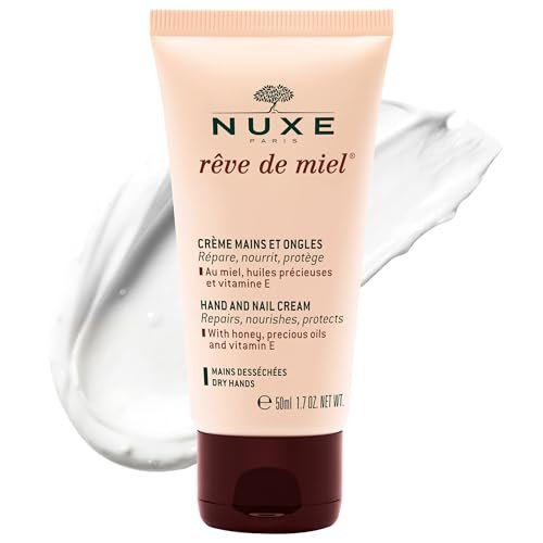Nuxe Rêve de Miel Hand and Nail Cream - Honey, Shea Butter, Almond Oil & Vitamin E for Dry Cracked Hands - 1.7 fl oz Avelisse