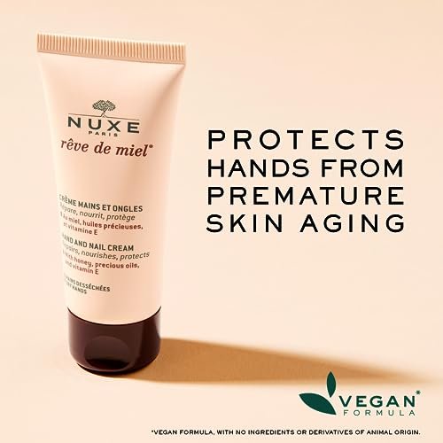 Nuxe Rêve de Miel Hand and Nail Cream - Honey, Shea Butter, Almond Oil & Vitamin E for Dry Cracked Hands - 1.7 fl oz Avelisse