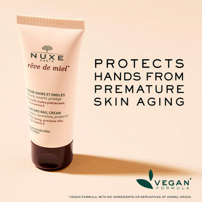 Nuxe Rêve de Miel Hand and Nail Cream - Honey, Shea Butter, Almond Oil & Vitamin E for Dry Cracked Hands - 1.7 fl oz Avelisse