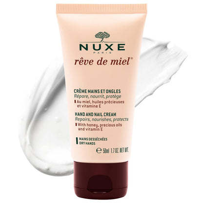 Nuxe Rêve de Miel Hand and Nail Cream - Honey, Shea Butter, Almond Oil & Vitamin E for Dry Cracked Hands - 1.7 fl oz Avelisse
