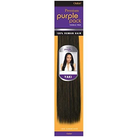 Outre Premium Purple Pack 100% Human Hair 8" (1B) - Natural Black Hair Extensions - görsel 1