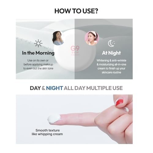 G9SKIN White In Whipping Cream - Hydrating & Brightening Daily Moisturizer, Real Milk Tone Up Face Cream for Dull, Uneven Skin, 50g / 1.76oz - görsel 10