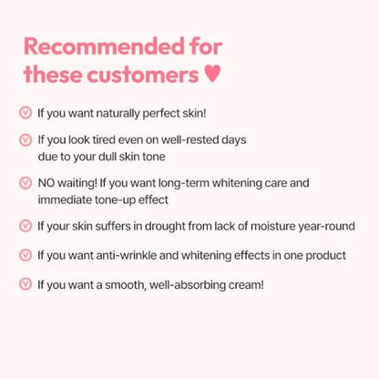 G9SKIN White In Whipping Cream - Hydrating & Brightening Daily Moisturizer, Real Milk Tone Up Face Cream for Dull, Uneven Skin, 50g / 1.76oz