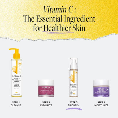 DERMA E Vitamin C Concentrated Serum with Hyaluronic Acid, Vitamin E & Aloe – Antioxidant-Rich, Hydrating & Brightening Face Serum, 2 oz Avelisse