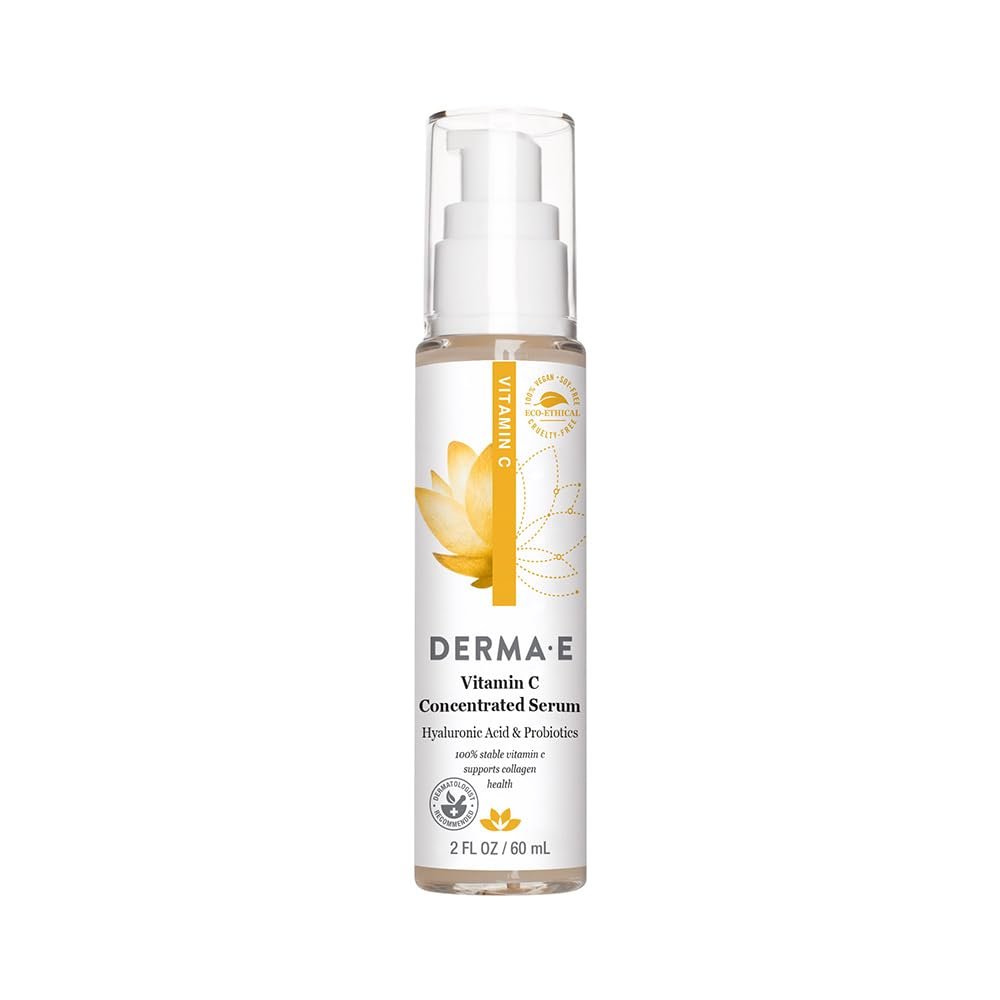 DERMA E Vitamin C Concentrated Serum with Hyaluronic Acid, Vitamin E & Aloe – Antioxidant-Rich, Hydrating & Brightening Face Serum, 2 oz Avelisse