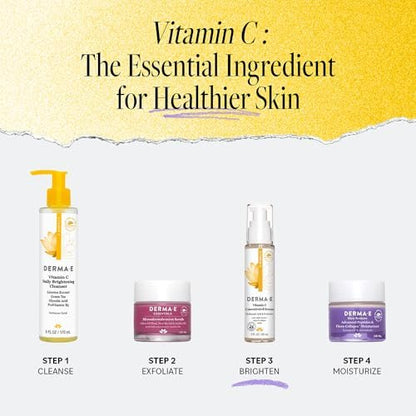 DERMA E Vitamin C Concentrated Serum with Hyaluronic Acid, Vitamin E & Aloe – Antioxidant-Rich, Hydrating & Brightening Face Serum, 2 oz Avelisse